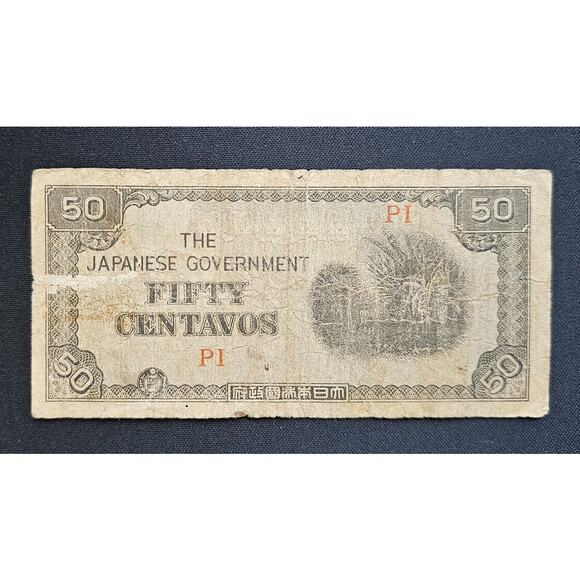 PHILIPPINES WWII Japanese Government 50 Centavos PI - Picture 1 of 2